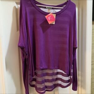 Womens Sheer Purple Top